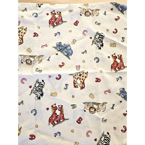 Fisher Price Vintage Animals Numbers Letters ABC Pillowcase Set (2) Double Sided - Picture 5 of 10